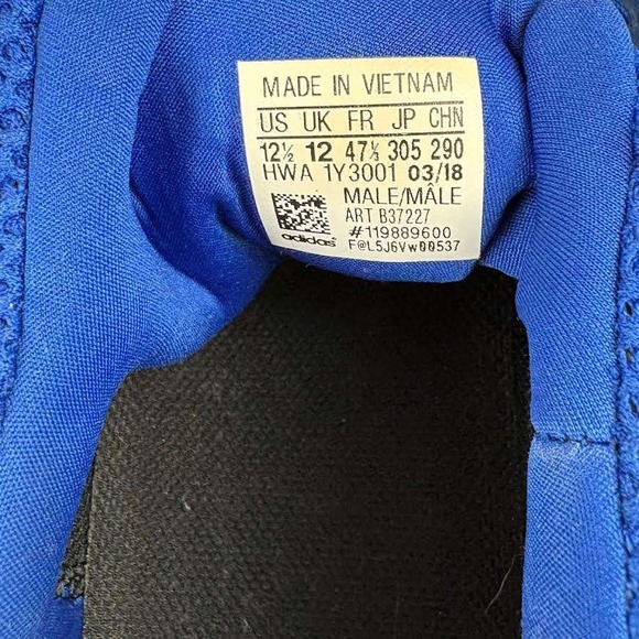 Adidas AlphaBounce Running Shoes Blue Grey Men Size 12.5 Athletic Sneakers - Picture 7 of 9